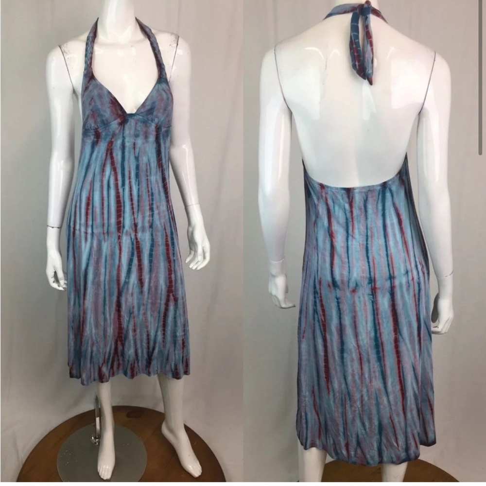 Lucky Brand Tie Dye Halter Swim Cover Shift Dress